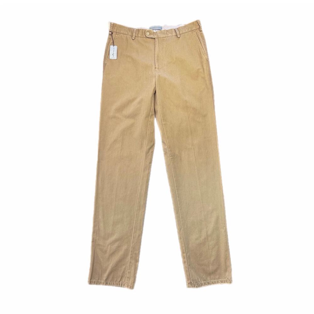 Peter Millar NEW Men's 34 Tan 100% Pima Cotton Twill Flat Front Trouser Pants